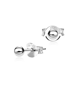 Silver Ball Stud Earrings STS-1024-3